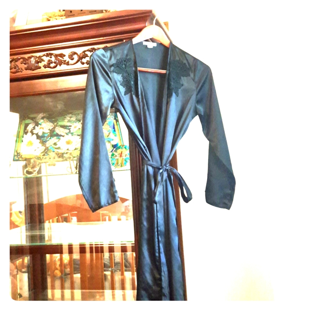 Silky black robe